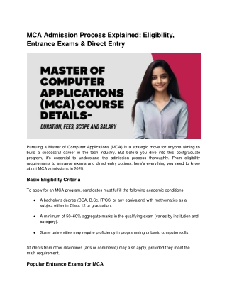 MCA Admission Process Explained_ Eligibility, Entrance Exams & Direct Entry