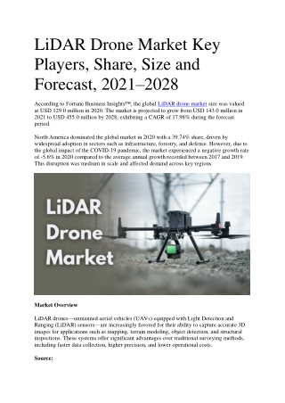 LiDAR Drone Market