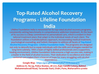 Personalized Alcohol Rehab Plans - Lifeline Foundation Mumbai
