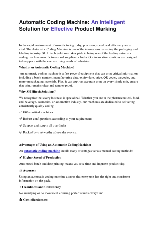 Automatic Coding Machine