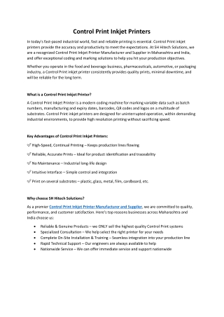 Control Print Inkjet Printers