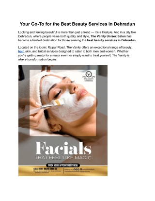 Your Go-To for the Best Beauty Services in Dehradun