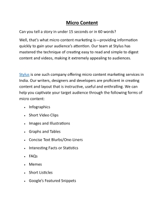 Micro Content