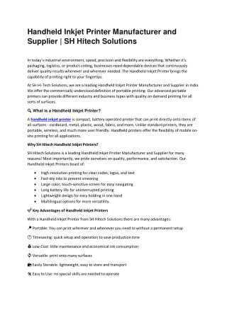 Handheld Inkjet Printer Manufacturer and Supplier