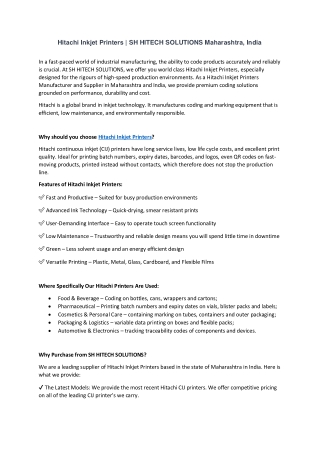 Hitachi Inkjet Printers