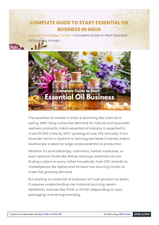 Complete Guide to Start Essential Oil Business in India