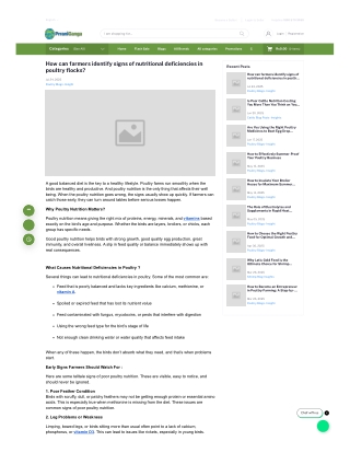 how can farmers identify signs of nutritional deficiencies in poultry flocks