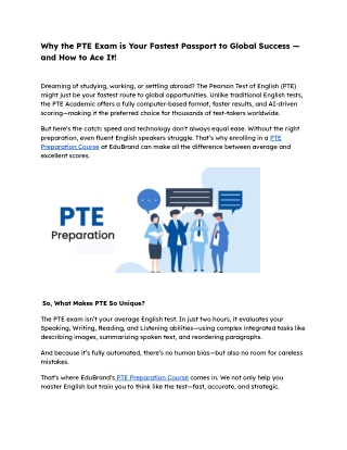 Why the PTE Exam is Your Fastest Passport to Global Success — and How to Ace It