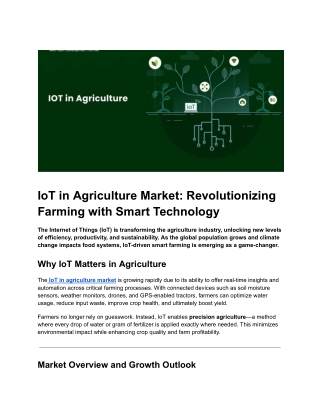 IoT in Agriculture Market_ Revolutionizing Farming with Smart Technology