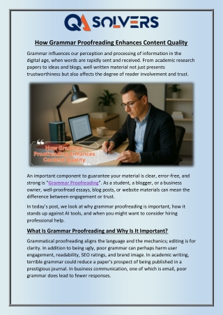 How Grammar Proofreading Enhances Content Quality