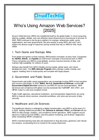 Who’s Using Amazon Web Services