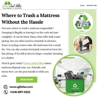 Where to Trash a Mattress Without the Hassle