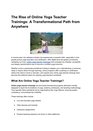 _Online Yoga Teacher Trainings
