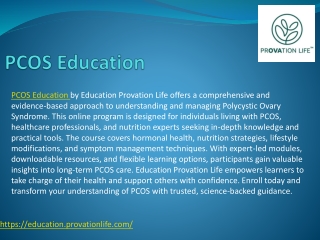Education Provation Life - PCOS Education