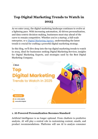 Top Digital Marketing Trends to Watch in 2025