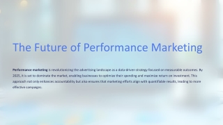 The Future of Performance Marketing