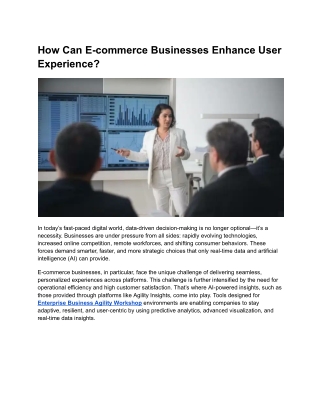 How Can E-commerce Businesses Enhance User Experience