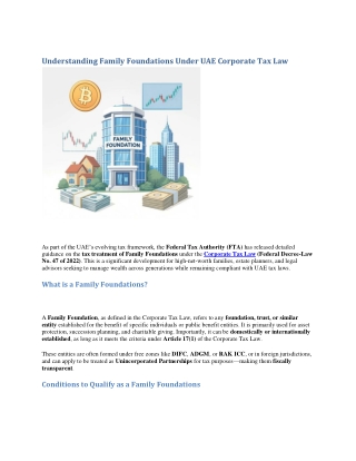 Understanding Family Foundations Under UAE Corporate Tax Law