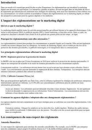 L'impact des réglementations sur le marketing digital