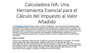 Calculadora IVA