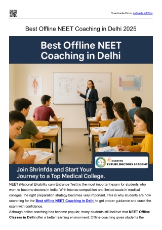 Best Offline NEET Coaching in Delhi 2025