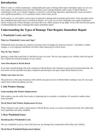 Understanding the Types of Damage That Require Immediate Repair