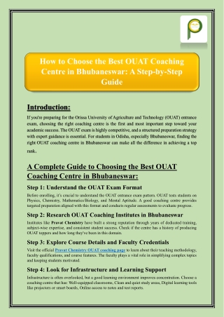 How to Choose the Best OUAT Coaching Centre in Bhubaneswar A Step-by-Step Guide