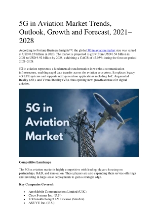 5G in Aviation Market