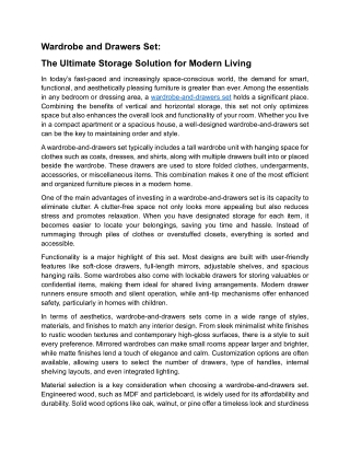 Wardrobe and Drawers Set