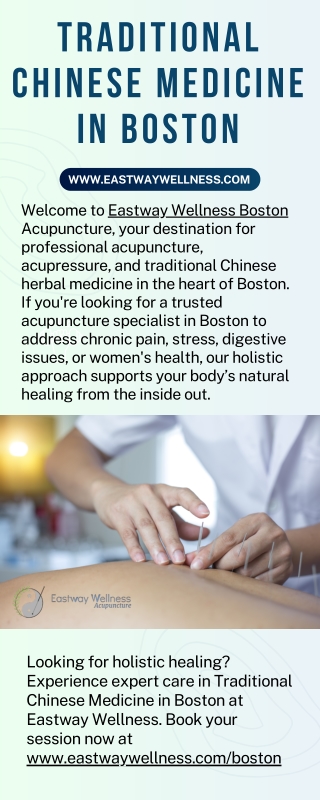 Traditional Chinese Medicine in Boston - www.eastwaywellness.com