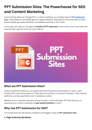 PPT Submission Sites