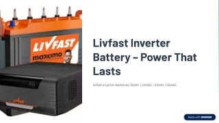 Buy Livfast Inverter Battery in Pune – 150Ah, 200Ah, 210Ah, 250Ah