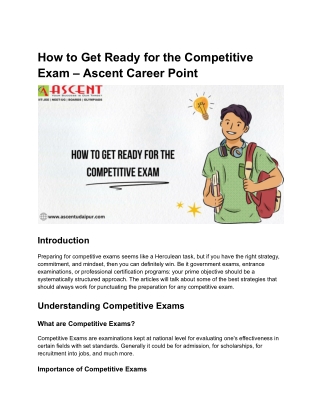 How to Get Ready for the Competitive Exam Ascent Career Point