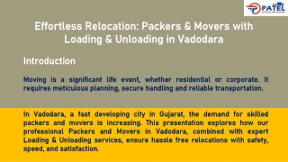 Effortless Relocation: Packers & Movers with Loading & Unloading in Vadodara