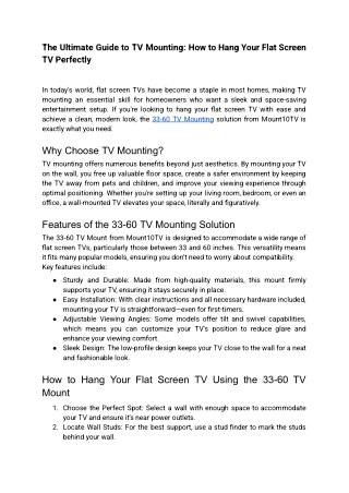 The Ultimate Guide to TV Mounting_ How to Hang Your Flat Screen TV Perfectly