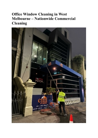 Office Window Cleaning in West Melbourne – Nationwide Commercial Cleaning