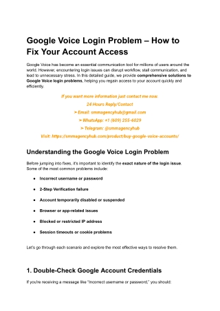 Google Voice Login Problem – How to Fix Your Account Access