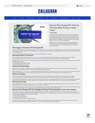Aurora Fire Pump NY How to Pick the Best Pump in New York