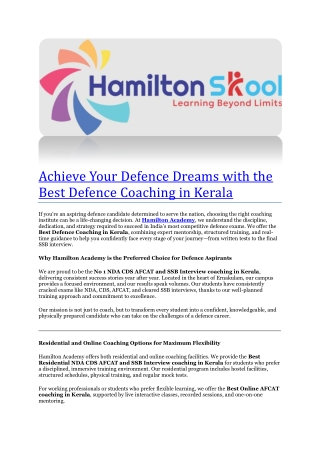 Best AFCAT coaching institute in Ernakulam Kochi