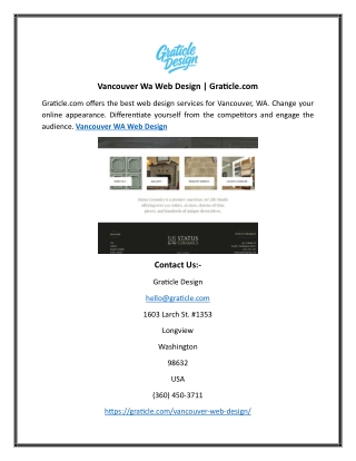Vancouver Wa Web Design | Graticle.com