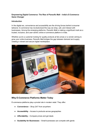 Empowering Digital Commerce_ The Rise of Pansofic Mall – India’s E-Commerce Game Changer