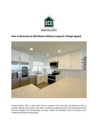 How to Renovate an Old Kitchen Without Losing Its Vintage Appeal