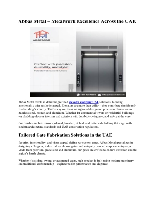 Abbas Metal – Metalwork Excellence Across the UAE