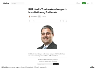 RHT Health Trust makes changes to board following Fortis sale