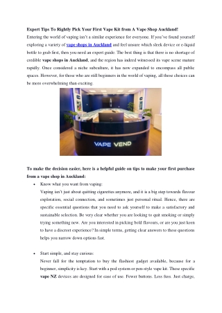 Expert Tips To Rightly Pick Your First Vape Kit from A Vape Shop Auckland