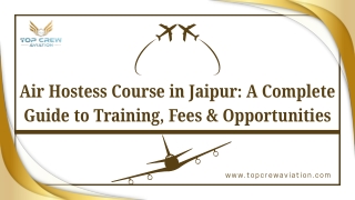 Best Air Hostess Courses & Aviation Training in Jaipur