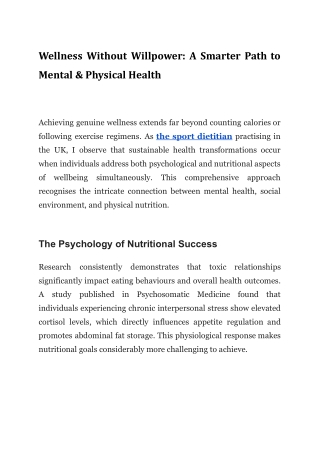 Wellness Without Willpower_ A Smarter Path to Mental & Physical Health