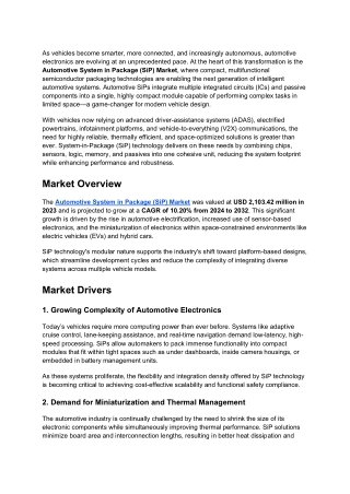 Automotive System in Package (SiP) Market : Size, Trends, and Growth Analysis 20