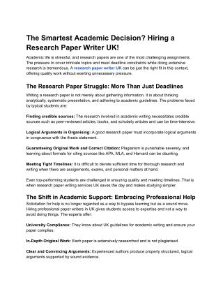 The Smartest Academic Decision_ Hiring a Research Paper Writer UK!
