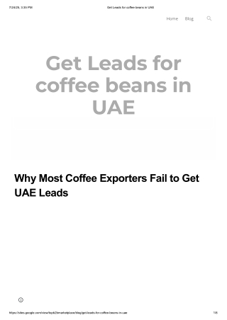Unlock UAE Coffee Bean Leads The Smart Way